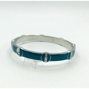 Bracelet Teal color bangle style with strips of rhinestones by Lia Sophia